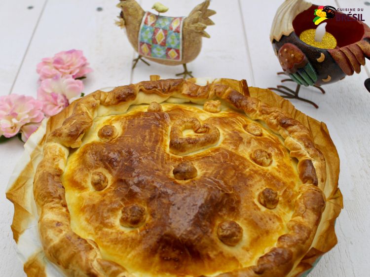 Tourte au poulet cuite