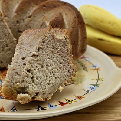 Une tranche de gâteau à la banane